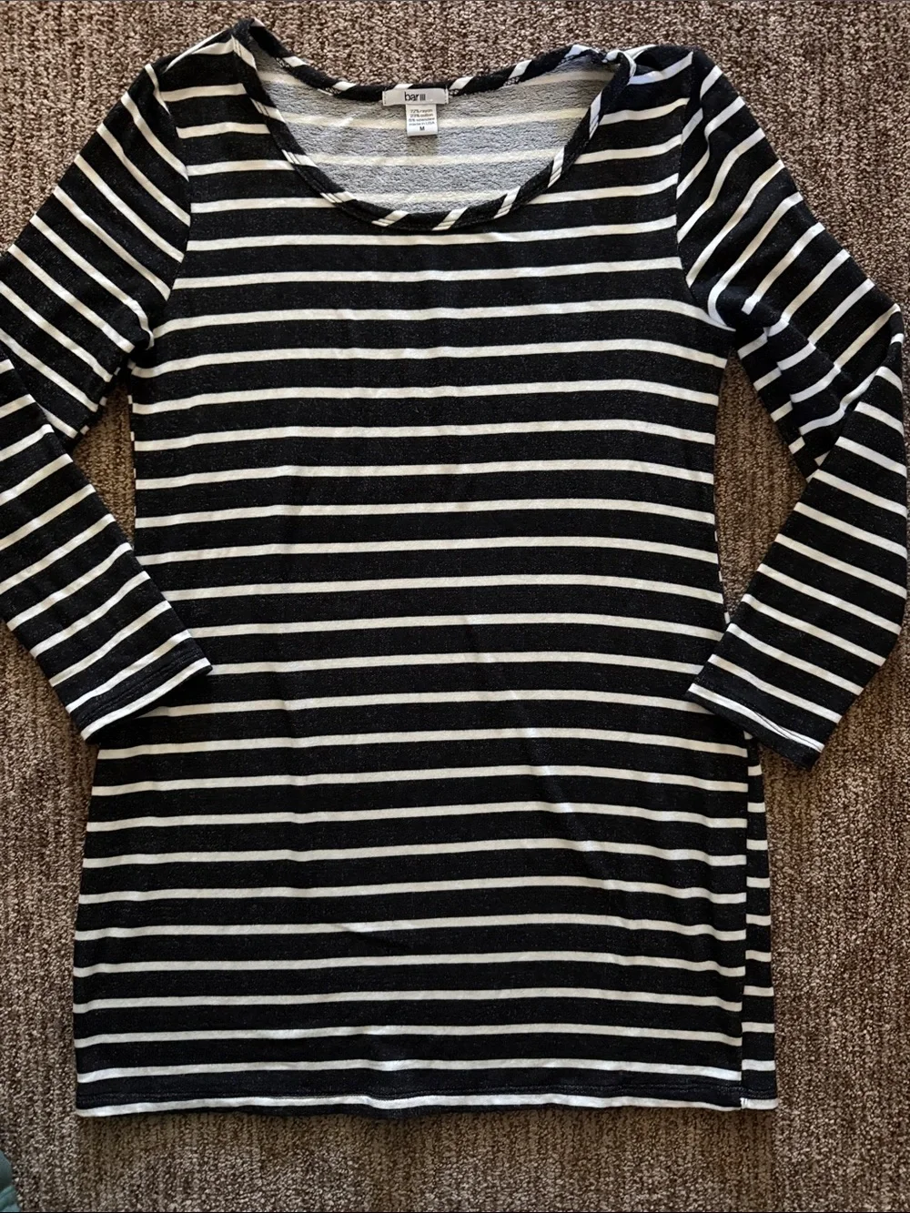 Bar III Black and White Striped Long Sleeve Dress Bar III Black and White Striped Long Sleeve Dress
